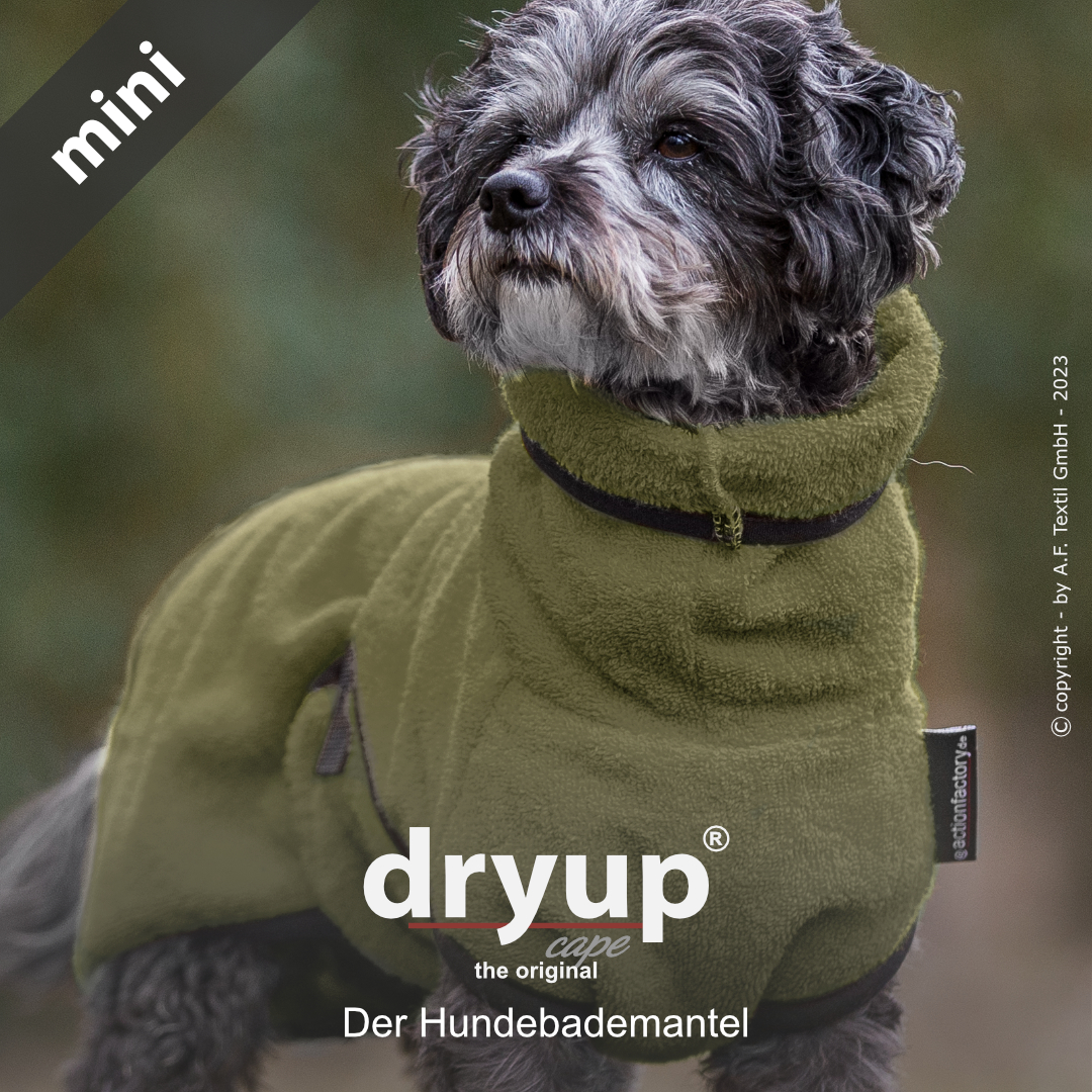 dryup® cape Mini MOOS - Der original Hundebademantel