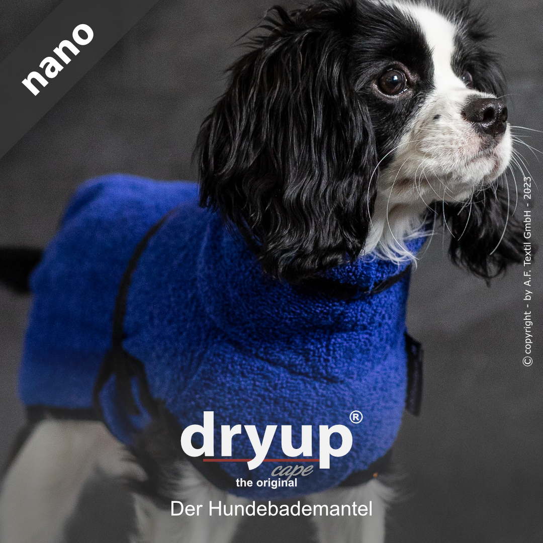 dryup® cape Nano BLUEBERRY - The original dog bathrobe