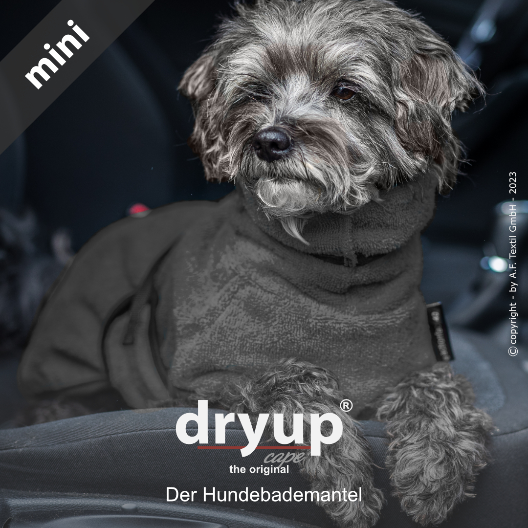 dryup® cape Mini ANTHRAZIT - Der original Hundebademantel