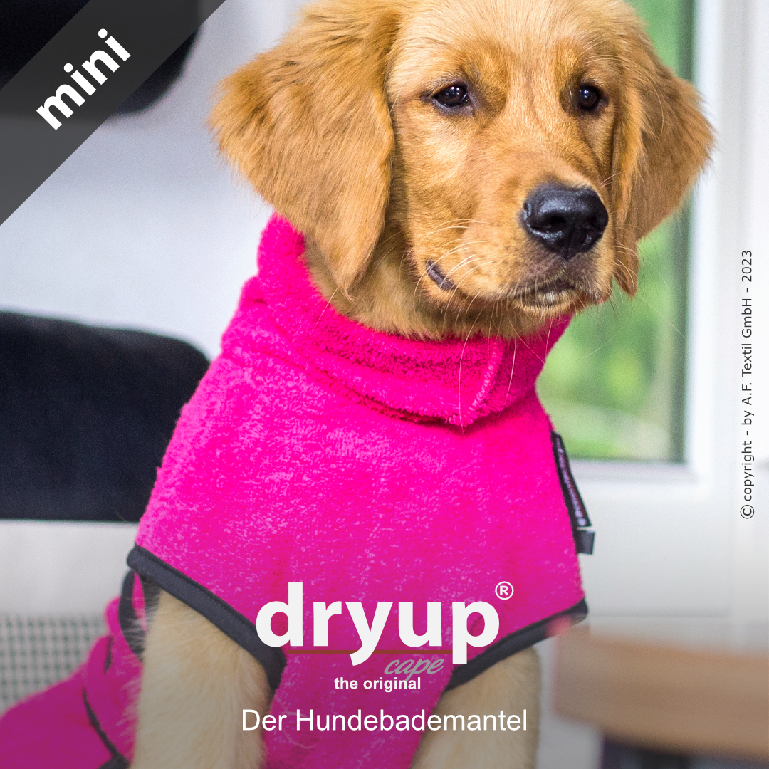 dryup® cape Mini PINK - Der original Hundebademantel